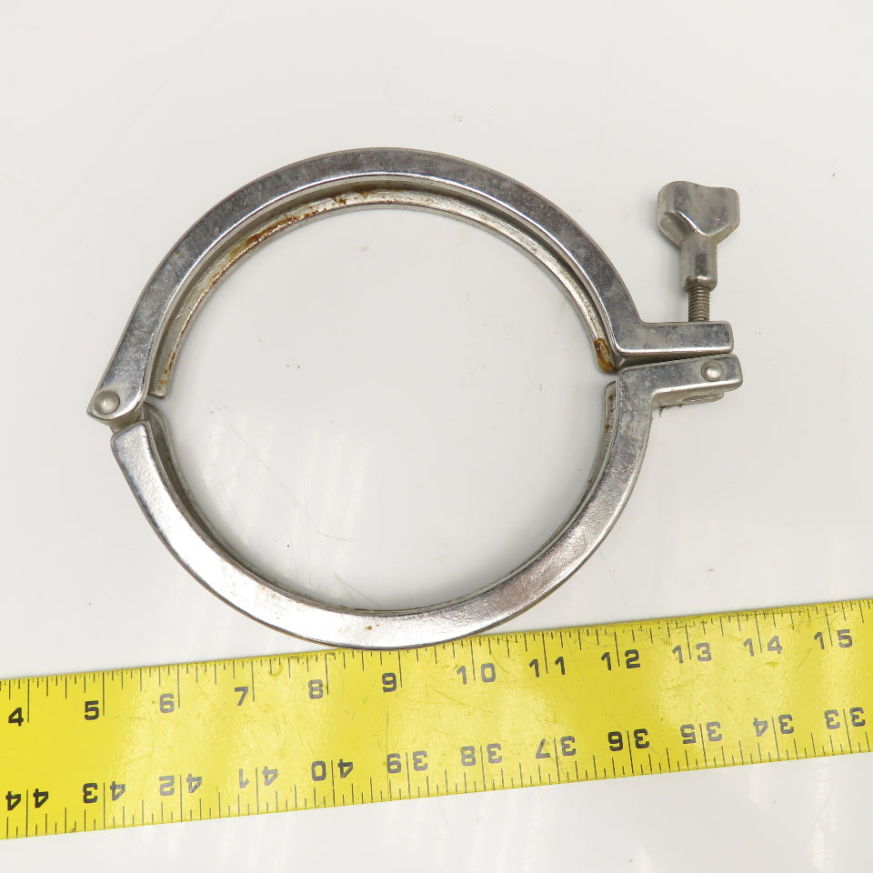 6" Stainless Steel Tri-Clamp Single Hinge Wing Nut