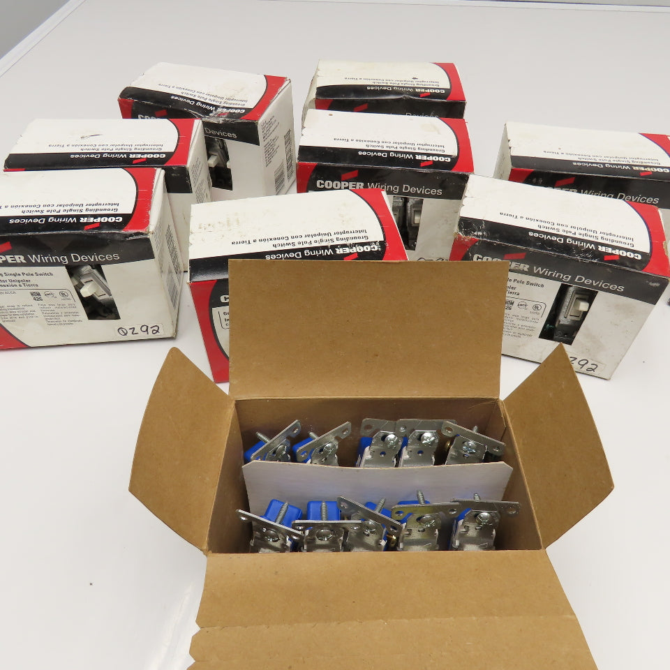 Cooper 1301-7W White Grounding Single Pole Switch 15A 125V Bulk Lot Of 110