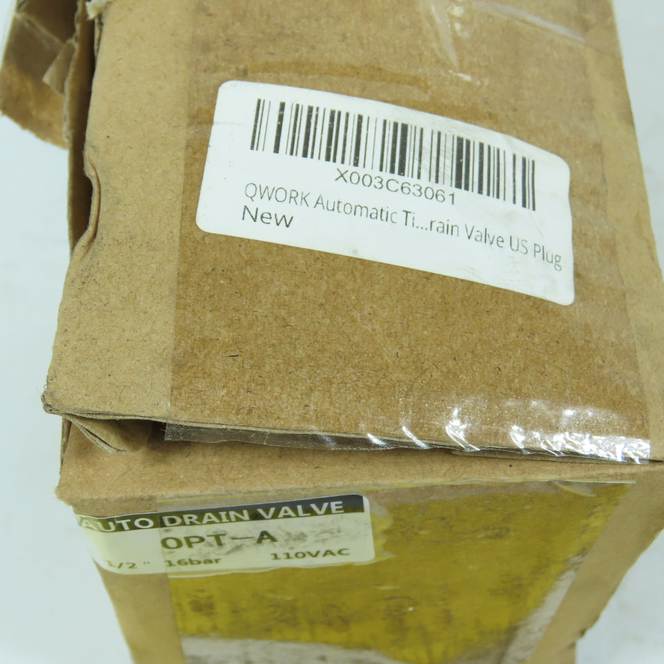 Qwork OPT-A Automatic Compressor Timed Drain Valve 1/2" 110VAC New
