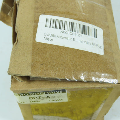 Qwork OPT-A Automatic Compressor Timed Drain Valve 1/2" 110VAC New