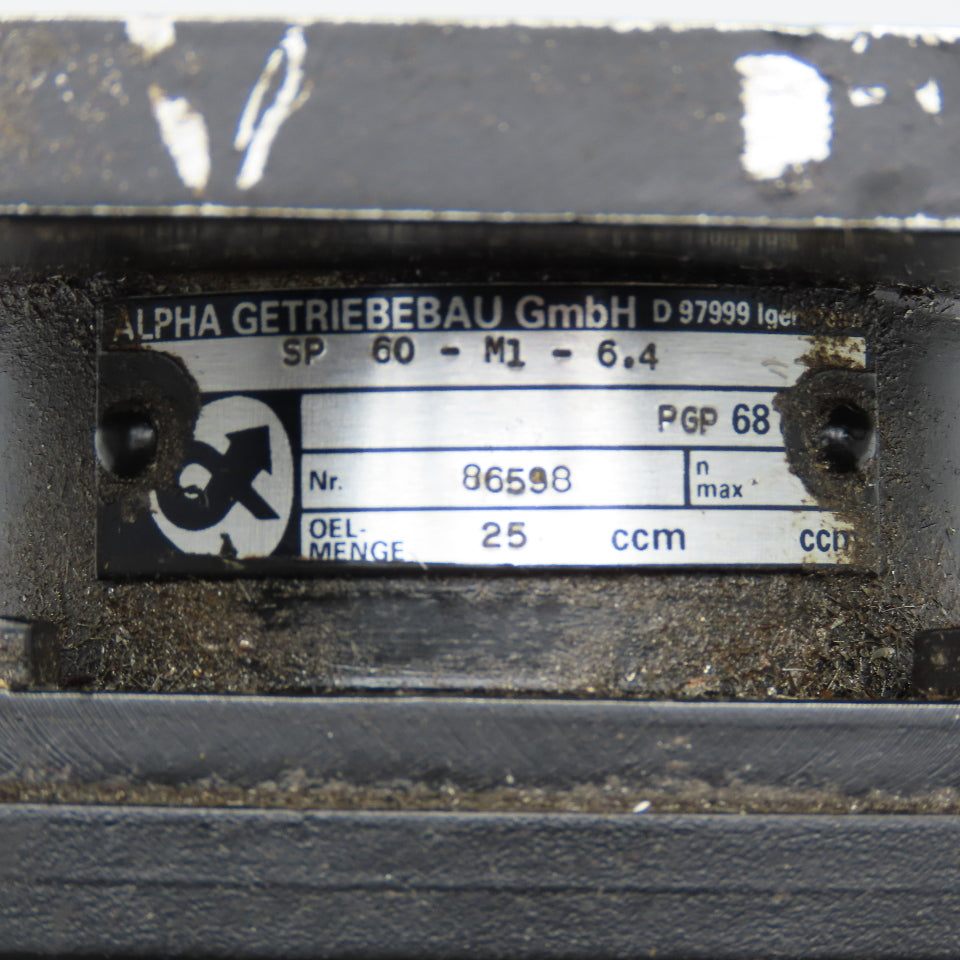Alpha Getriebebau SP 60-M1-6.4 Speed Reducer Rusty Shaft 6.4:1