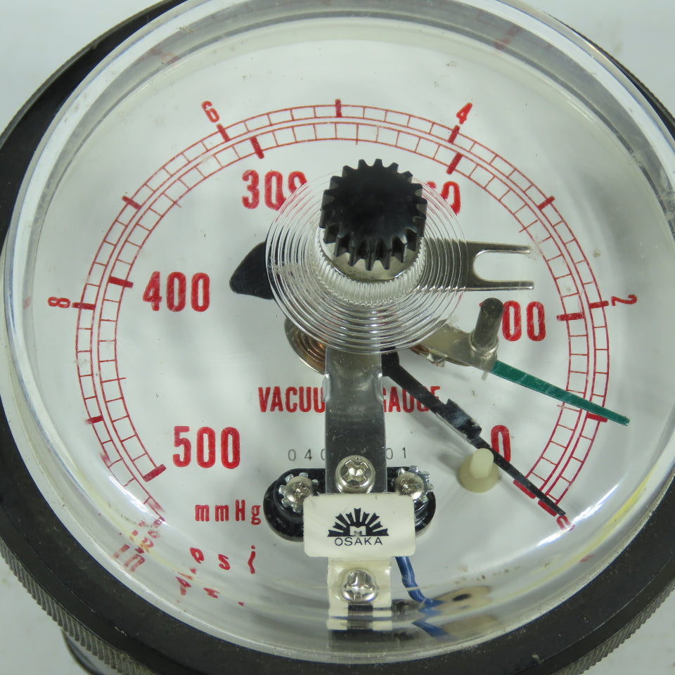 Osaka YN7000767W 04015001 0-10 PSI Pressure Gauge 0-500 mmHg W/ Adjustable Set