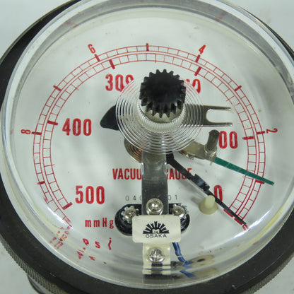 Osaka YN7000767W 04015001 0-10 PSI Pressure Gauge 0-500 mmHg W/ Adjustable Set