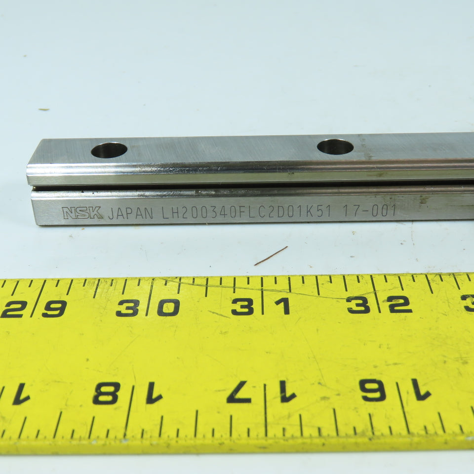 NSK LH200340FLCD01K51 20mm Profile Linear Guide Rail 340mm Long W/ 2 Bearings