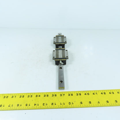 NSK LH200340FLCD01K51 20mm Profile Linear Guide Rail 340mm Long W/ 2 Bearings