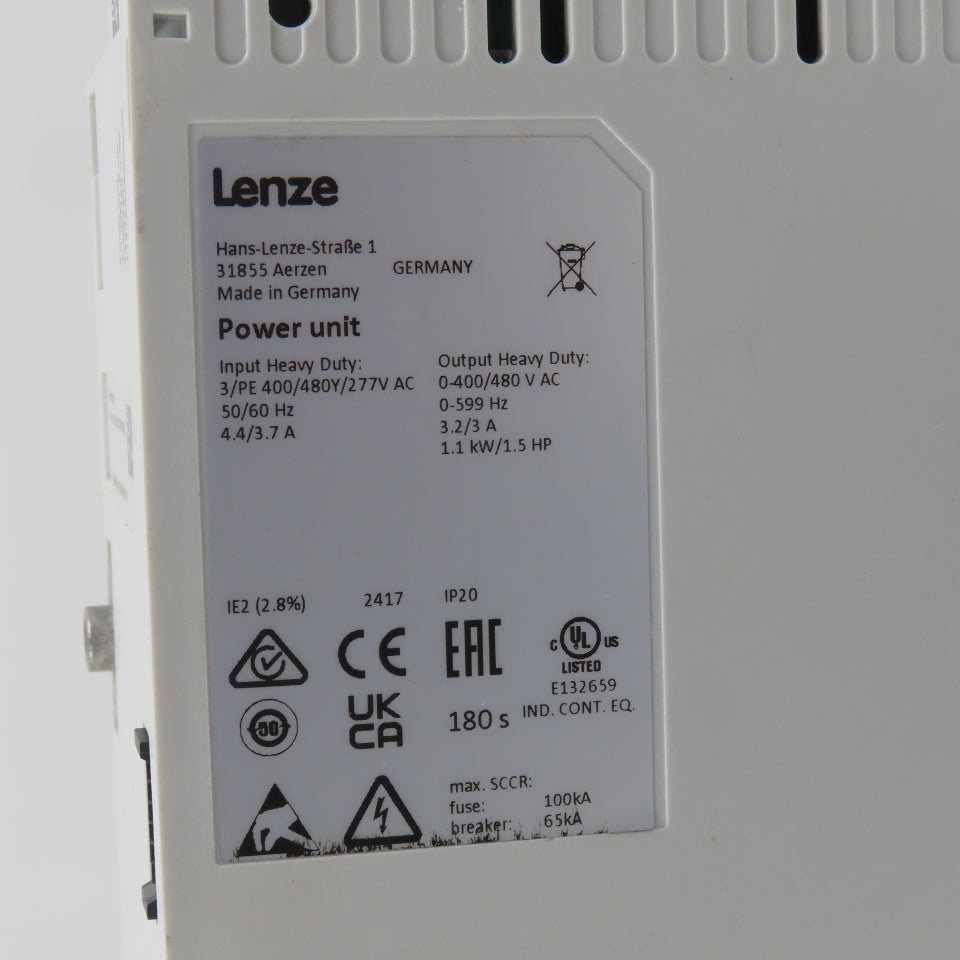 Lenze I5DAE211F10V10000S Power Unit + I5CA5G02000VA1000S & I5MADK0000000S