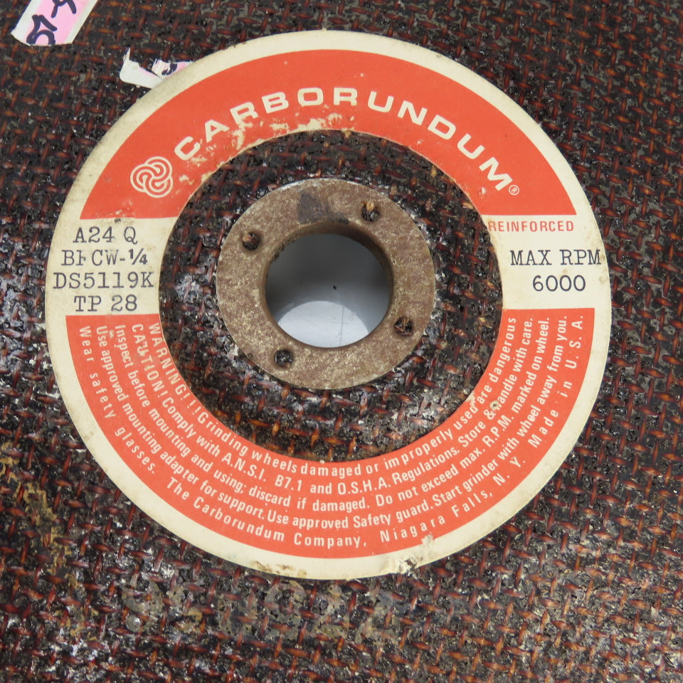 Carborundum A24 Q BFCW-1/4 Cupped Grinding Wheel 9"OD x 7/8" Arbor 6000RPM Lot/3