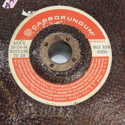 Carborundum A24 Q BFCW-1/4 Cupped Grinding Wheel 9"OD x 7/8" Arbor 6000RPM Lot/3