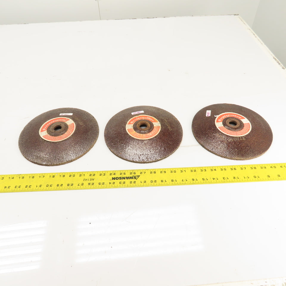 Carborundum A24 Q BFCW-1/4 Cupped Grinding Wheel 9"OD x 7/8" Arbor 6000RPM Lot/3