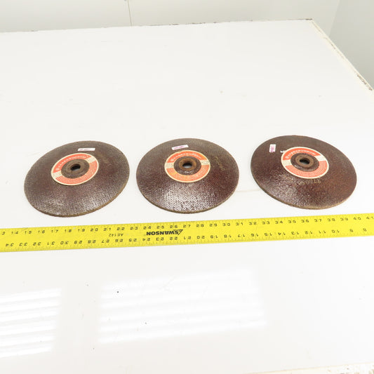Carborundum A24 Q BFCW-1/4 Cupped Grinding Wheel 9"OD x 7/8" Arbor 6000RPM Lot/3