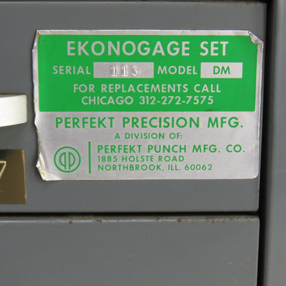 Ekonogage Model DM Metric Plug Gage Set Perfekt Punch .71mm to 5.73mm