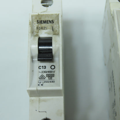Siemens 5SX21 Misc. Amperages Circuit Breakers C13, C10, C8, C2, C1, C0.5 Lot/15