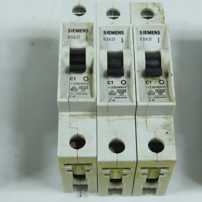 Siemens 5SX21 Misc. Amperages Circuit Breakers C13, C10, C8, C2, C1, C0.5 Lot/15