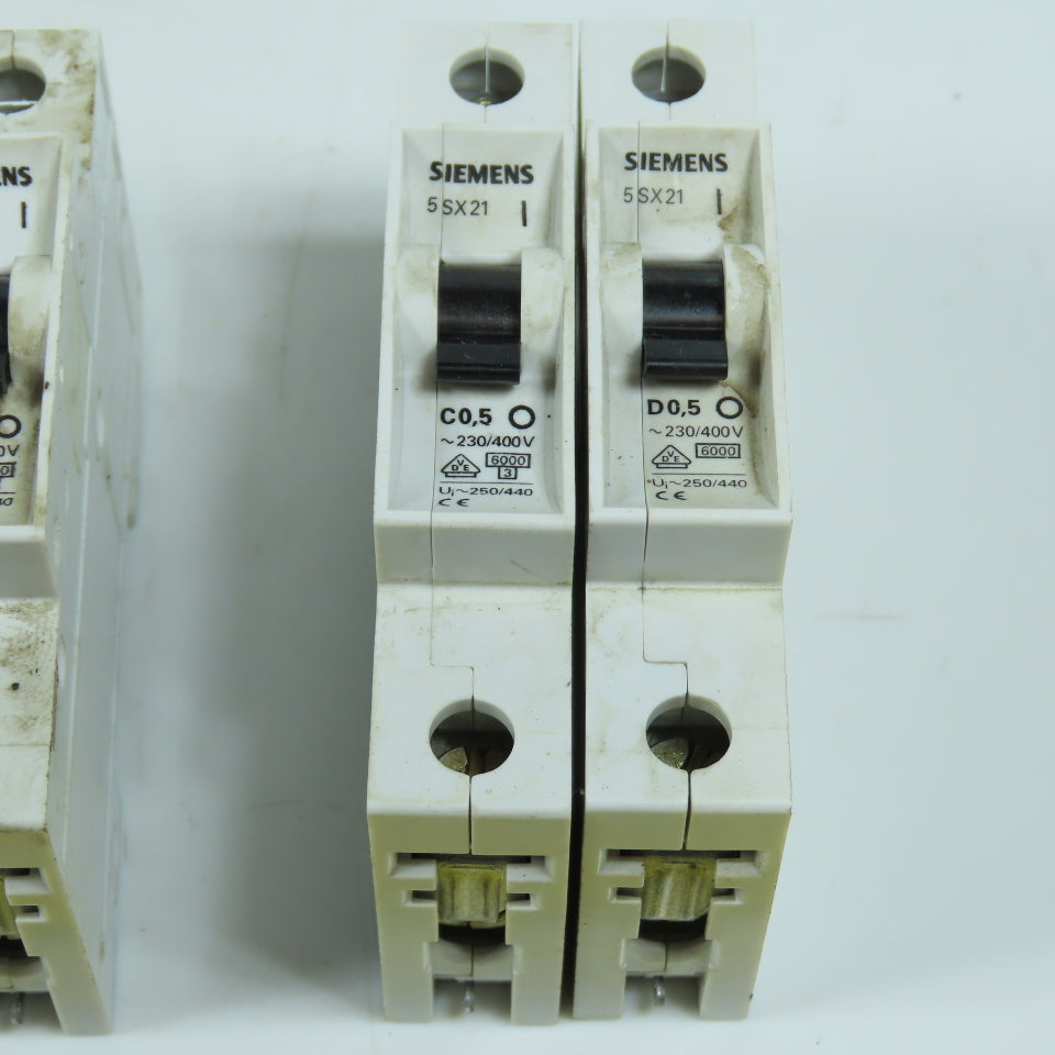 Siemens 5SX21 Misc. Amperages Circuit Breakers C13, C10, C8, C2, C1, C0.5 Lot/15