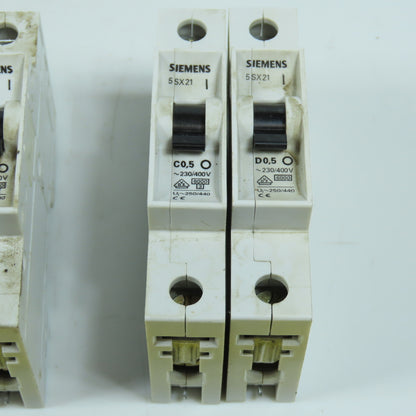 Siemens 5SX21 Misc. Amperages Circuit Breakers C13, C10, C8, C2, C1, C0.5 Lot/15