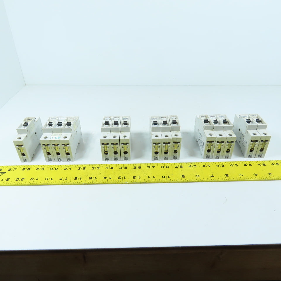 Siemens 5SX21 Misc. Amperages Circuit Breakers C13, C10, C8, C2, C1, C0.5 Lot/15