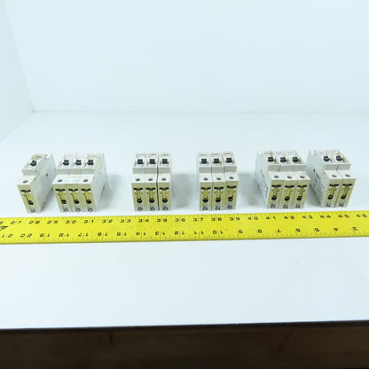 Siemens 5SX21 Misc. Amperages Circuit Breakers C13, C10, C8, C2, C1, C0.5 Lot/15