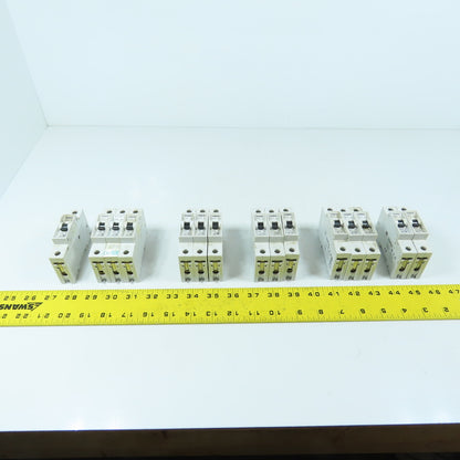Siemens 5SX21 Misc. Amperages Circuit Breakers C13, C10, C8, C2, C1, C0.5 Lot/15