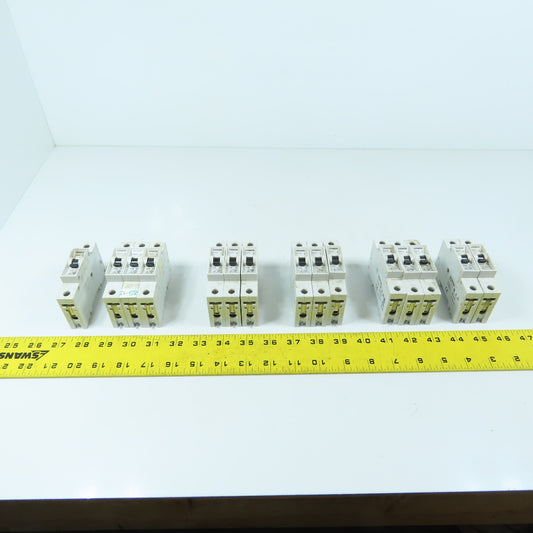 Siemens 5SX21 Misc. Amperages Circuit Breakers C13, C10, C8, C2, C1, C0.5 Lot/15