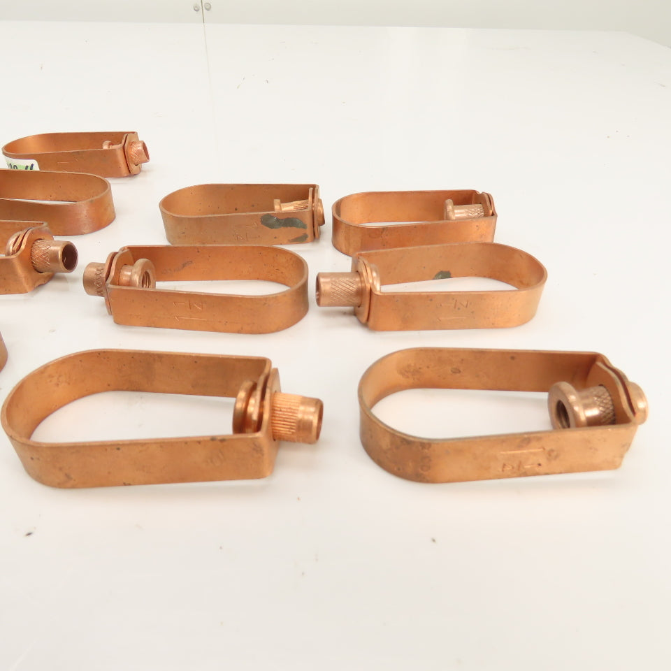 1-1/4" Copper-Plated Steel Swivel Loop Hanger 3/8-16" Thread Lot Of 18