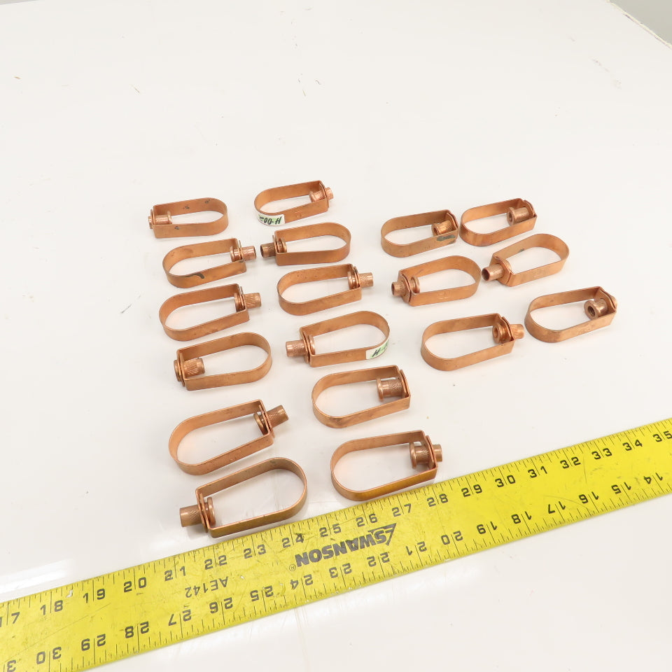 1-1/4" Copper-Plated Steel Swivel Loop Hanger 3/8-16" Thread Lot Of 18