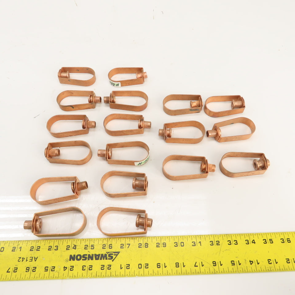 1-1/4" Copper-Plated Steel Swivel Loop Hanger 3/8-16" Thread Lot Of 18