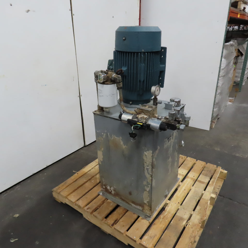 Parker H4BX10488/10 20HP 40-Gallon Hydraulic Power Unit 3PH 460V 15.4GPM 950PSI