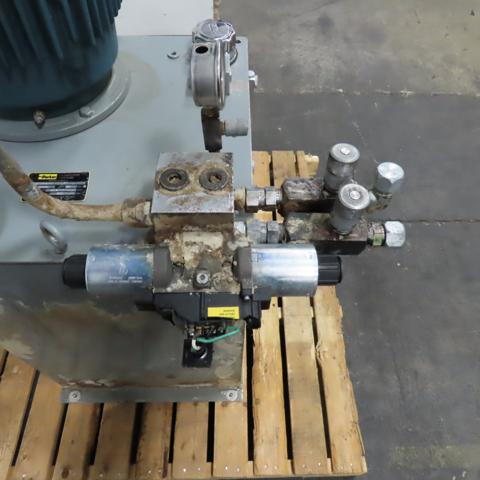 Parker H4BX10488/10 20HP 40-Gallon Hydraulic Power Unit 3PH 460V 15.4GPM 950PSI