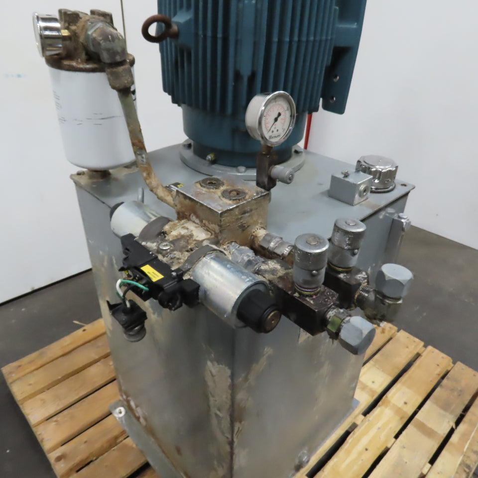 Parker H4BX10488/10 20HP 40-Gallon Hydraulic Power Unit 3PH 460V 15.4GPM 950PSI