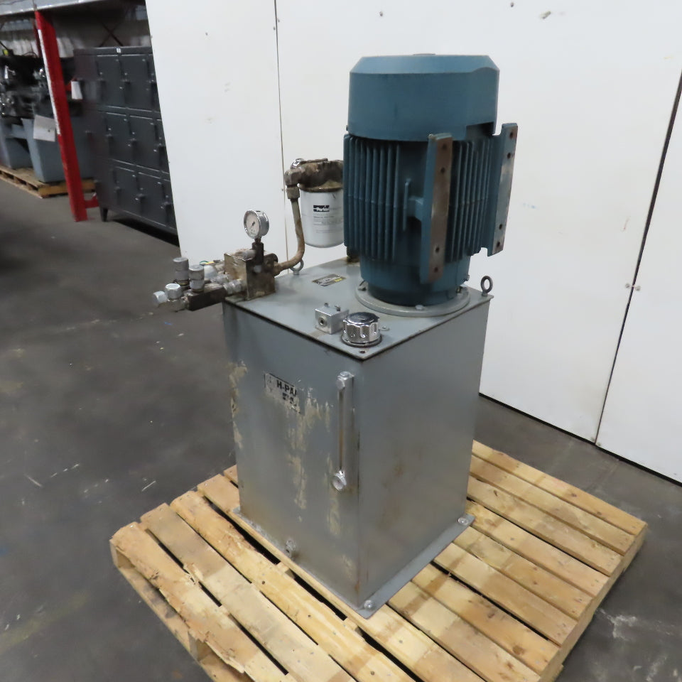 Parker H4BX10488/10 20HP 40-Gallon Hydraulic Power Unit 3PH 460V 15.4GPM 950PSI