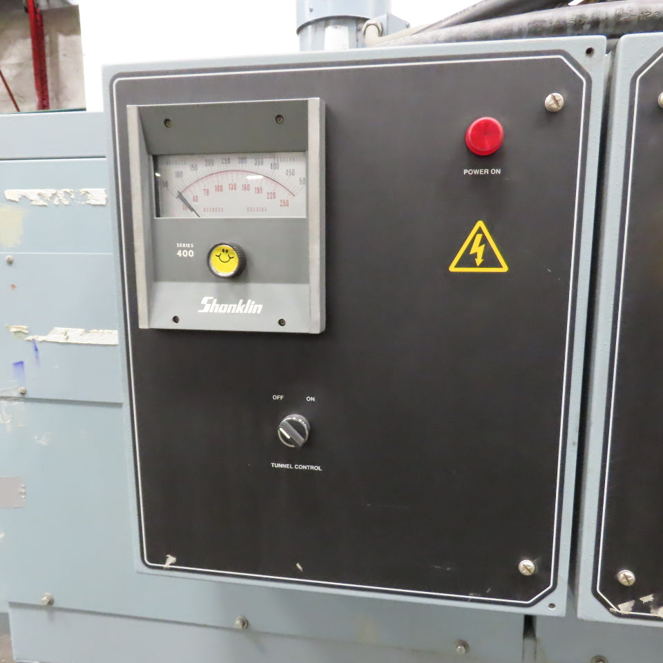 Shanklin T-62 Dual Chamber Shrink Heat Tunnel 230V 3PH 10" H x 18" W Tested