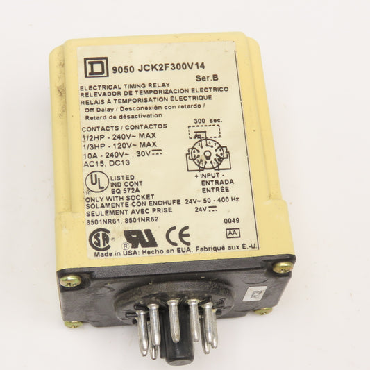 Square D 9050 JCK2F300V14 Electrical Timing Relay 300s Off Delay 240V Max