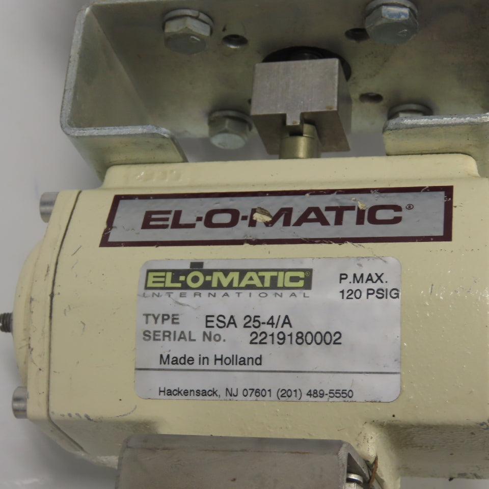 El-O-Matic ESA 25-4/A Pneumatic Valve Actuator 1/2" 120PSIG W/ Accutrak Monitor
