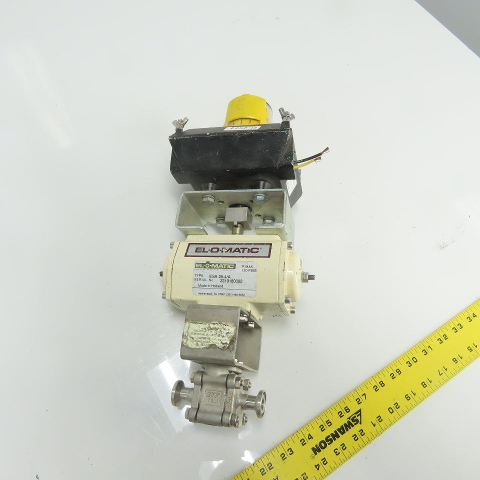 El-O-Matic ESA 25-4/A Pneumatic Valve Actuator 1/2" 120PSIG W/ Accutrak Monitor