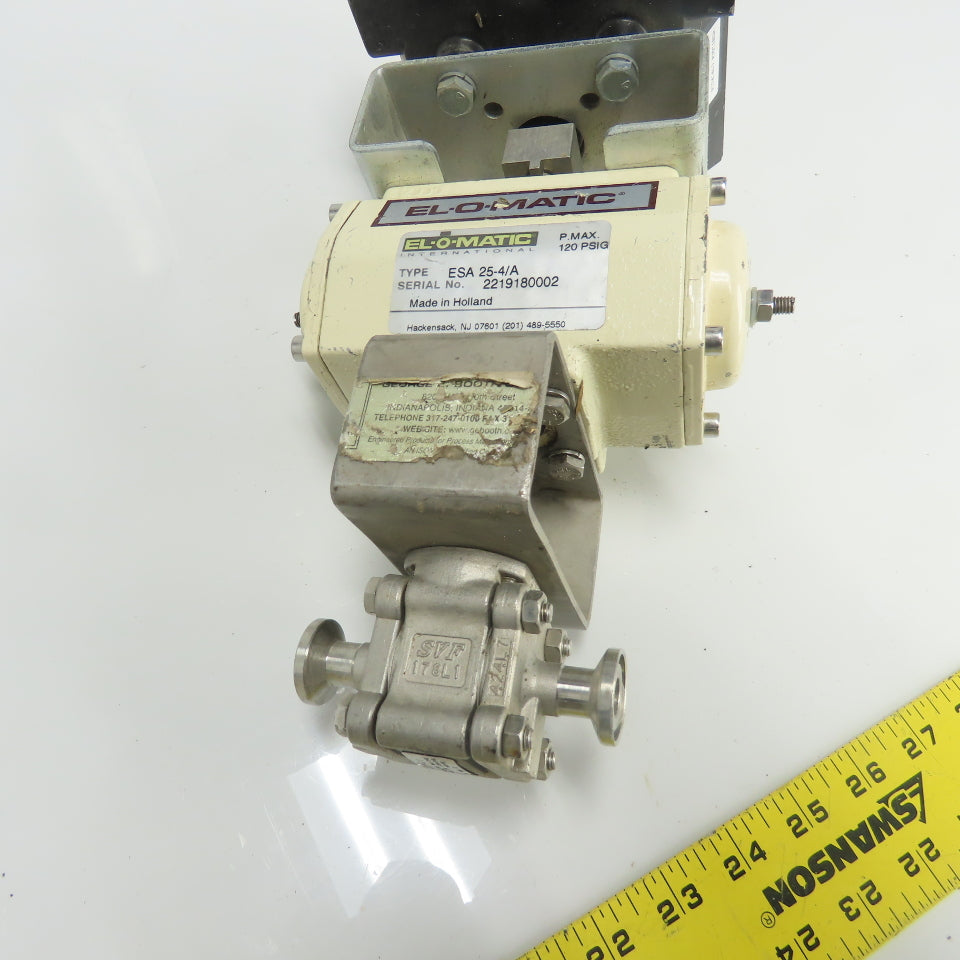 El-O-Matic ESA 25-4/A Pneumatic Valve Actuator 1/2" 120PSIG W/ Accutrak Monitor