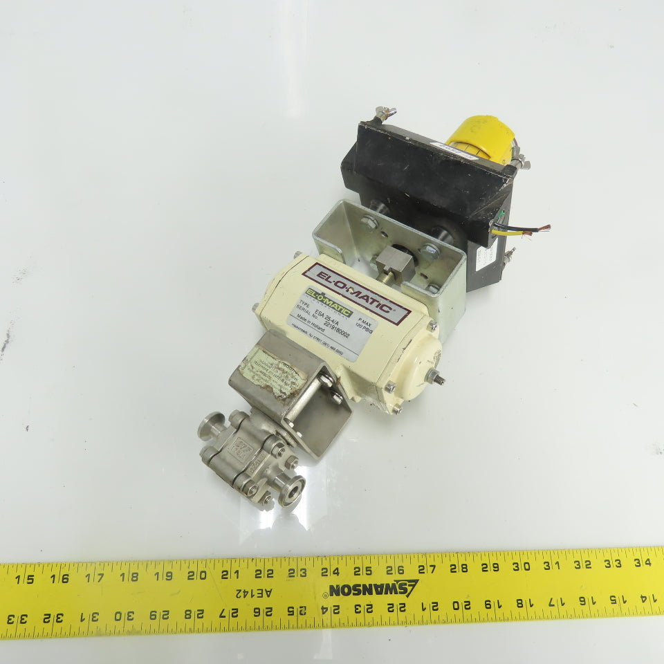 El-O-Matic ESA 25-4/A Pneumatic Valve Actuator 1/2" 120PSIG W/ Accutrak Monitor