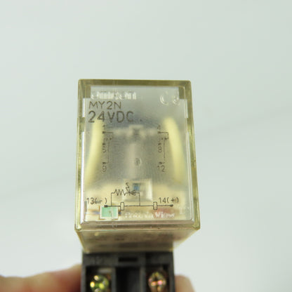 Omron MY2N 24VDC Relay W/ Socket Base Lot Of 10