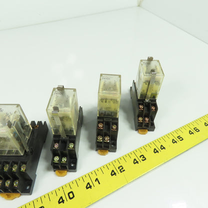 Omron MY2N 24VDC Relay W/ Socket Base Lot Of 10