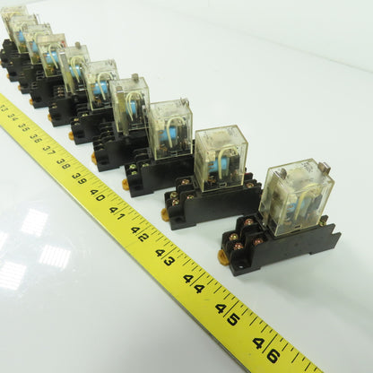 Omron MY2N 24VDC Relay W/ Socket Base Lot Of 10