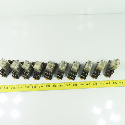 Omron MY2N 24VDC Relay W/ Socket Base Lot Of 10