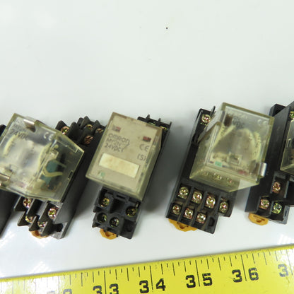 Omron MY2N 24VDC Relay W/ Socket Base Lot Of 10