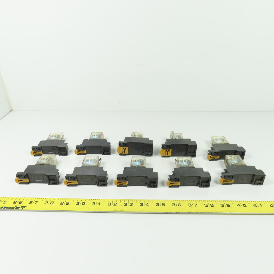 Omron MY2N 24VDC Relay W/ Socket Base Lot Of 10