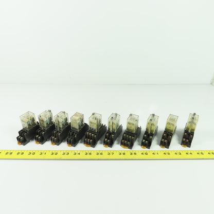 Omron MY2N 24VDC Relay W/ Socket Base Lot Of 10