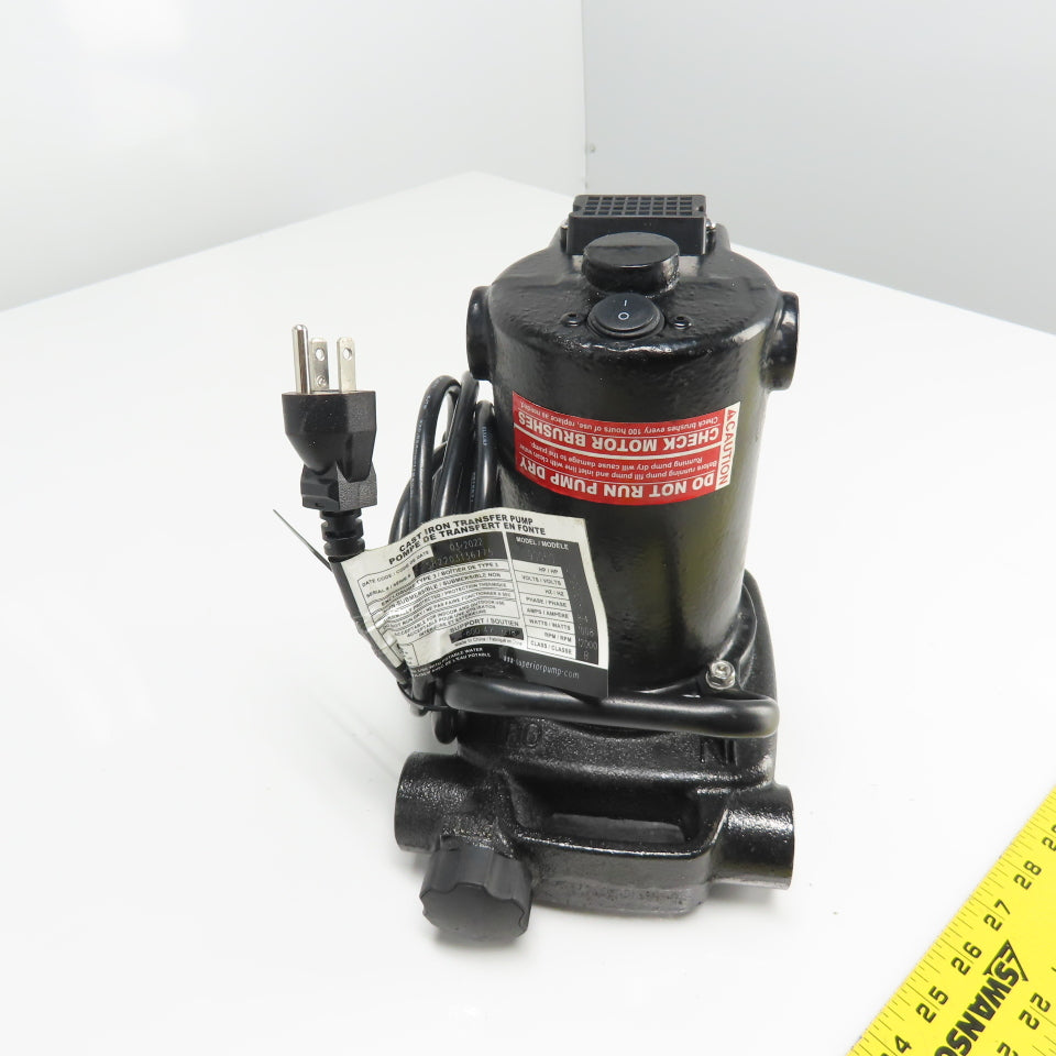 Superior Pump 90050 1/2HP Cast Iron Transfer Pump 120V 1Ph