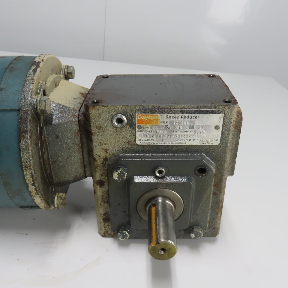 Dayton 4Z010D 30:1 Ratio Gear Motor 60RPM Out 610In-Lb Torque 3Ph 230/460V 1HP