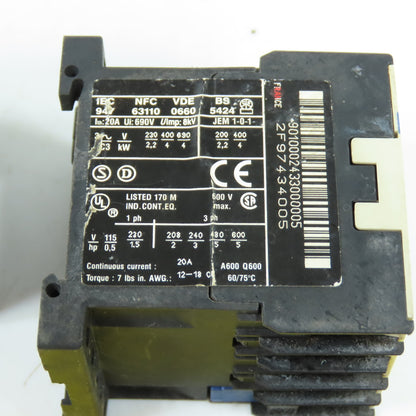 Telemecanique LP4K0901 Contactor Relay 24V Coil 5HP 600VAC Max Lot Of 5
