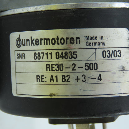 Dunkermotoren BG63 Gear Motor 24VDC W/ PLG52 64.1 Ratio 51.48RPM RE30-2-500