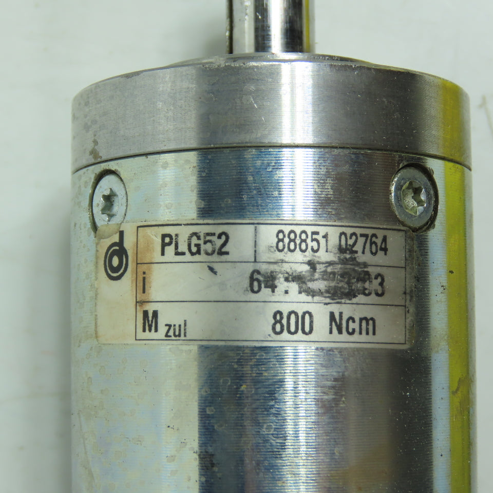 Dunkermotoren BG63 Gear Motor 24VDC W/ PLG52 64.1 Ratio 51.48RPM RE30-2-500