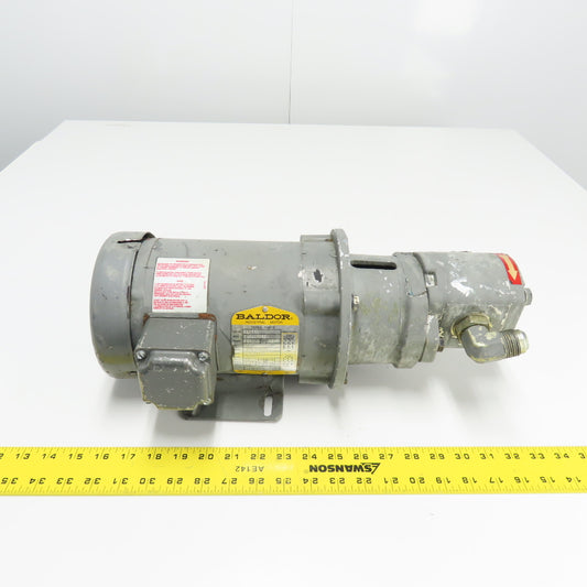Baldor CM3542 .75HP Electric AC Motor 230/460V 3Ph 1725RPM W/Parker Hyd. Pump