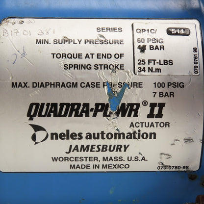 Jamesbury QP1C/S14 Quadra-Powr II Pneumatic Valve Actuator 34 N.m 100PSI Tested